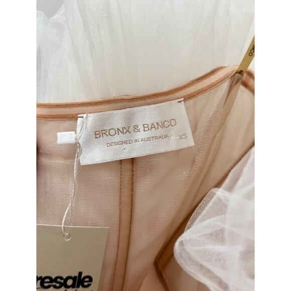 Bronx & Banco Anna Blanc Strapless Rhinestone Waist Tulle Mini Dress White XS - Picture 7 of 8